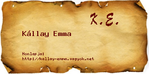 Kállay Emma névjegykártya