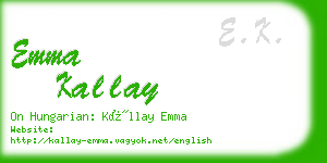 emma kallay business card